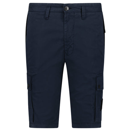 Stone Island Stretch Organic Cotton Twill Cargo Bermuda Shorts in Navy Blue - Boinclo - Outlet Sale Under Retail