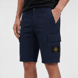 Stone Island Stretch Organic Cotton Twill Cargo Bermuda Shorts in Navy Blue - Boinclo - Outlet Sale Under Retail