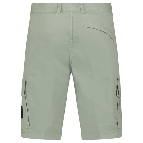 Stone Island Stretch Organic Cotton Twill Cargo Bermuda Shorts in Sage Green - Boinclo - Outlet Sale Under Retail