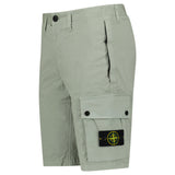 Stone Island Stretch Organic Cotton Twill Cargo Bermuda Shorts in Sage Green - Boinclo - Outlet Sale Under Retail