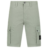 Stone Island Stretch Organic Cotton Twill Cargo Bermuda Shorts in Sage Green - Boinclo - Outlet Sale Under Retail