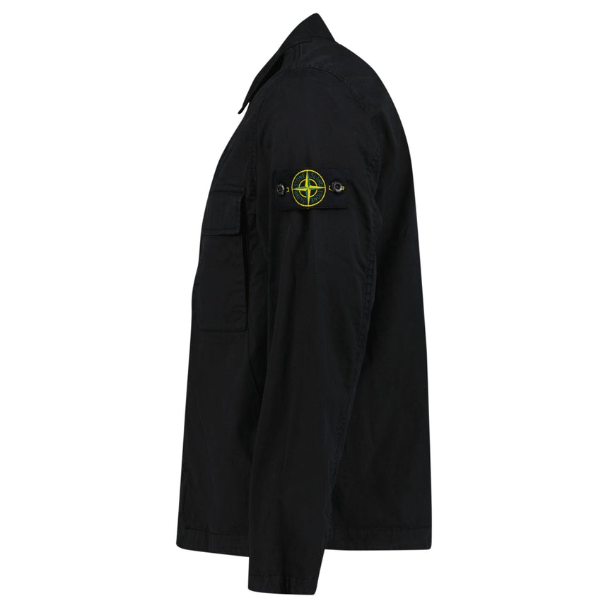 Stone Island Stretch Organic Cotton Twill Overshirt in Black - Boinclo - Outlet Sale Under Retail