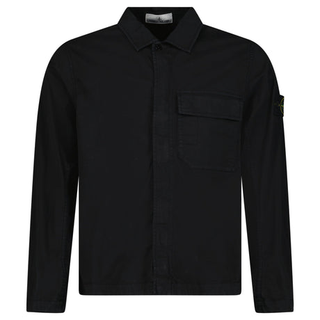 Stone Island Stretch Organic Cotton Twill Overshirt in Black - Boinclo - Outlet Sale Under Retail