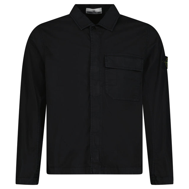 Stone Island Stretch Organic Cotton Twill Overshirt in Black - Boinclo - Outlet Sale Under Retail