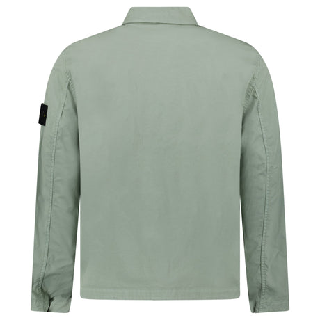 Stone Island Stretch Organic Cotton Twill Overshirt in Sage Green - Boinclo - Outlet Sale Under Retail