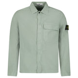 Stone Island Stretch Organic Cotton Twill Overshirt in Sage Green - Boinclo - Outlet Sale Under Retail