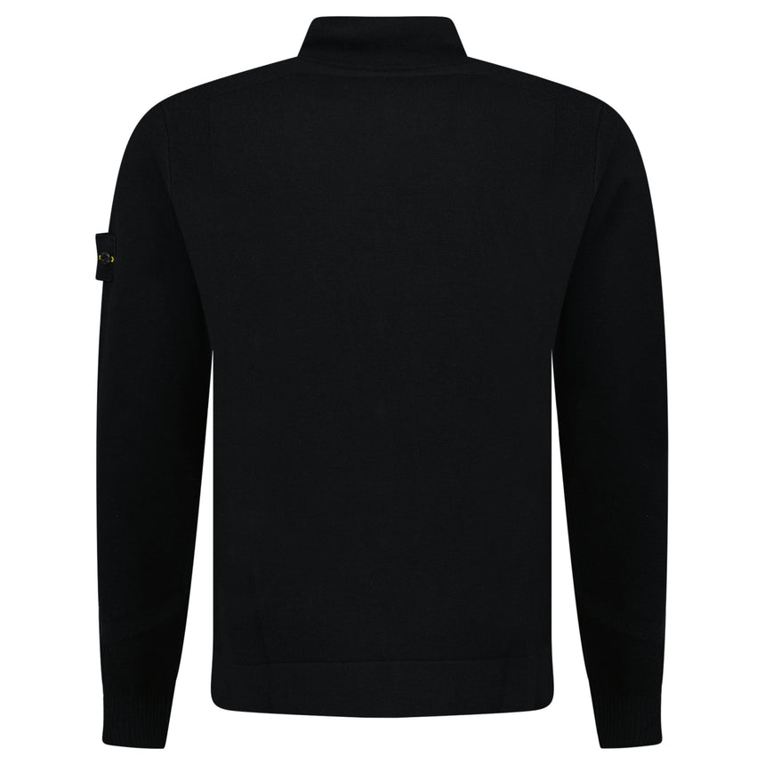 Stone Island Stretch RWS Wool Zip - Up Jumper in Black - Boinclo - Outlet Sale Under Retail