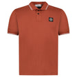Stone Island Stripe Collar Polo T-Shirt Slim Fit Brick Red - Boinclo - Outlet Sale Under Retail