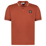 Stone Island Stripe Collar Polo T-Shirt Slim Fit Brick Red - Boinclo - Outlet Sale Under Retail