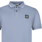Stone Island Stripe Collar Polo T-Shirt Slim Fit Military Avio Blue - Boinclo - Outlet Sale Under Retail