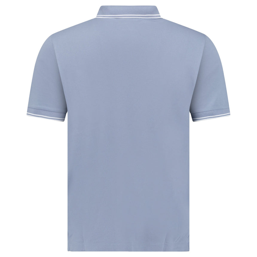 Stone Island Stripe Collar Polo T-Shirt Slim Fit Military Avio Blue - Boinclo - Outlet Sale Under Retail