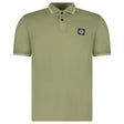 Stone Island Stripe Collar Polo T-Shirt Slim Fit Military Green - Boinclo - Outlet Sale Under Retail