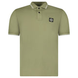 Stone Island Stripe Collar Polo T-Shirt Slim Fit Military Green - Boinclo - Outlet Sale Under Retail