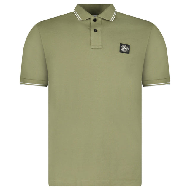 Stone Island Stripe Collar Polo T-Shirt Slim Fit Military Green - Boinclo - Outlet Sale Under Retail