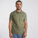 Stone Island Stripe Collar Polo T-Shirt Slim Fit Military Green - Boinclo - Outlet Sale Under Retail