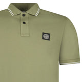 Stone Island Stripe Collar Polo T-Shirt Slim Fit Military Green - Boinclo - Outlet Sale Under Retail