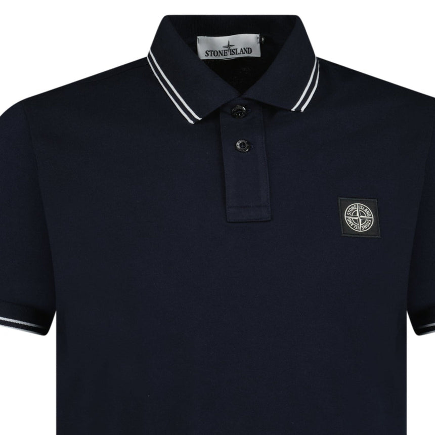 Stone Island Stripe Collar Polo T-Shirt Slim Fit Navy - Boinclo ltd - Outlet Sale Under Retail