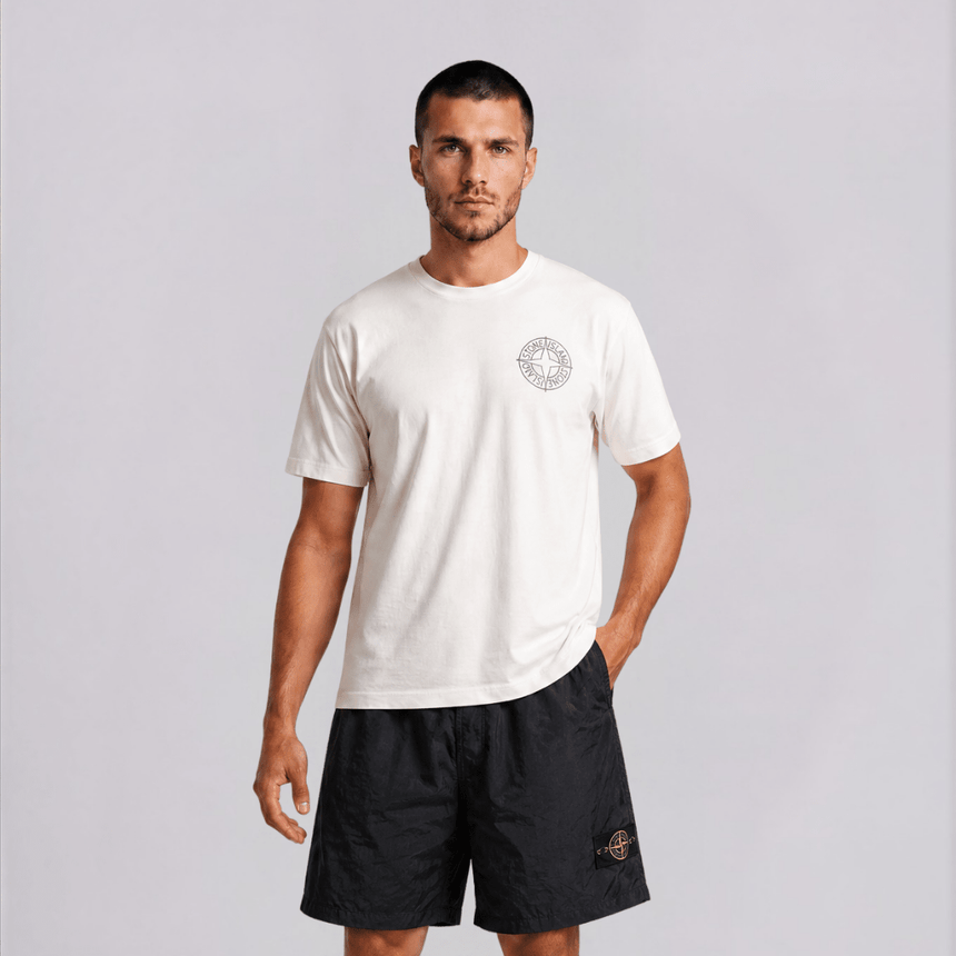 Stone Island Summer Set in Ivory and Navy Blue - Boinclo - Outlet Sale Under Retail
