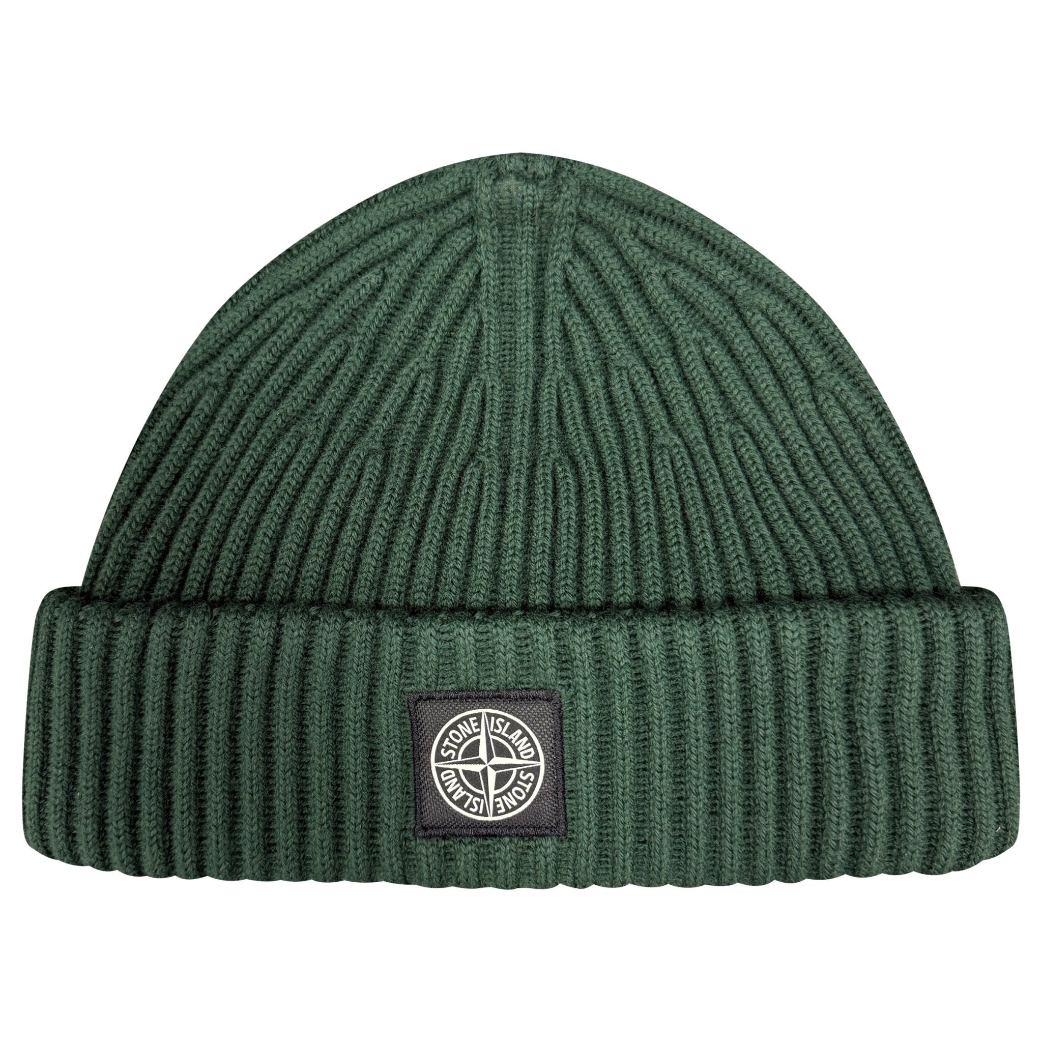 Color variation of Thick Ribbed Wool Beanie Hat Musk Green