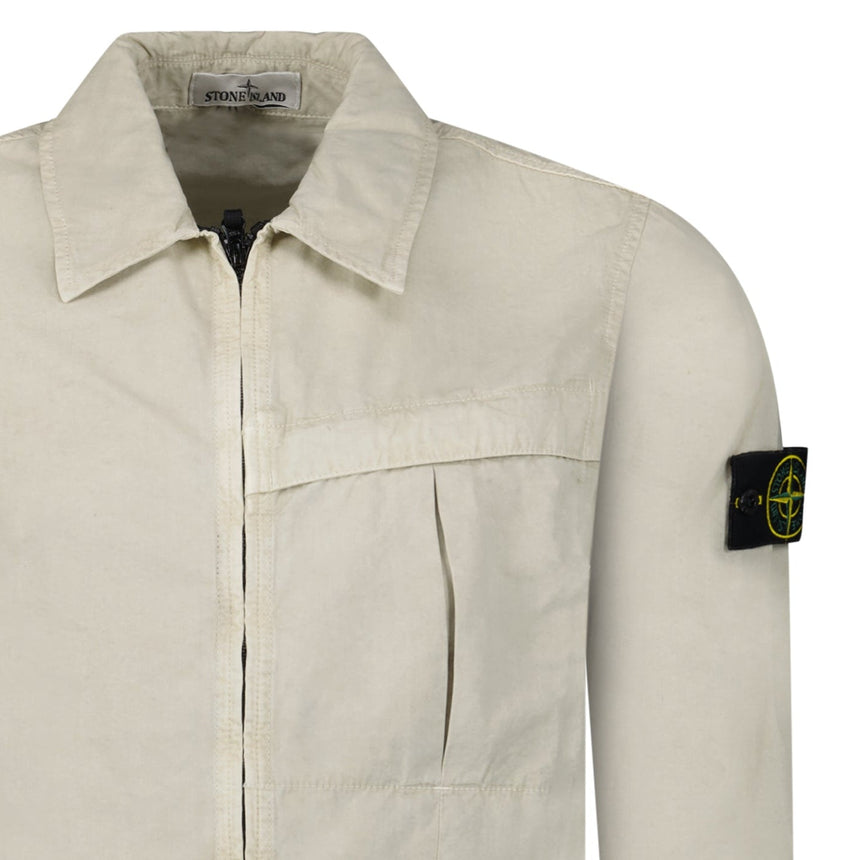 Stone Island Washed Cotton Long Sleeve Overshirt in Light Beige - Boinclo - Outlet Sale Under Retail