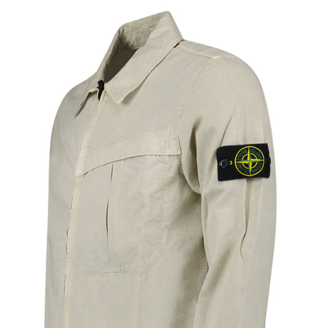 Stone Island Washed Cotton Long Sleeve Overshirt in Light Beige - Boinclo - Outlet Sale Under Retail