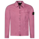 Stone Island Washed Cotton Long Sleeve Overshirt in Rosa Quartz - Boinclo - Outlet Sale Under Retail