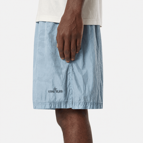 Stone Island Water Reactive Faded Camo Nylon Swim Shorts in Dust Blue - Boinclo - Outlet Sale Under Retail