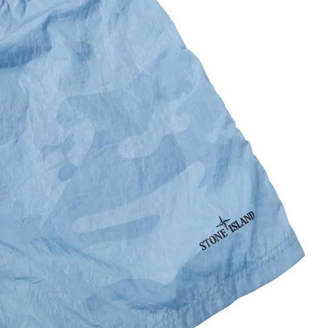 Stone Island Water Reactive Faded Camo Nylon Swim Shorts in Dust Blue - Boinclo - Outlet Sale Under Retail