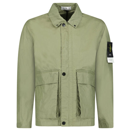 Stone Island Waxed Pigment Cotton Tela Jacket in Military Green - Boinclo - Outlet Sale Under Retail