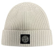 Stone Island Wool Beanie Hat Off - White - Boinclo - Outlet Sale Under Retail