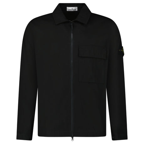 Stone Island Zip Panama Cotton Overshirt in Black - Boinclo - Outlet Sale Under Retail