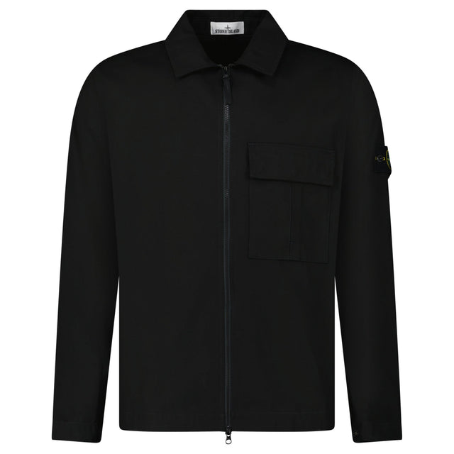 Stone Island Zip Panama Cotton Overshirt in Black - Boinclo - Outlet Sale Under Retail