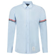 Thom Browne RWB Stripe Long - Sleeve Shirt in Light Blue (Pre - Loved) - Boinclo - Outlet Sale Under Retail