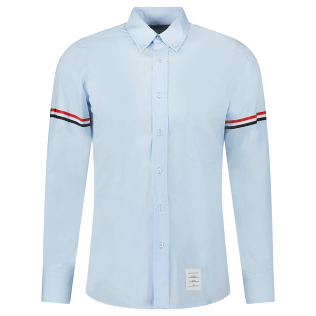 Thom Browne RWB Stripe Long - Sleeve Shirt in Light Blue (Pre - Loved) - Boinclo - Outlet Sale Under Retail