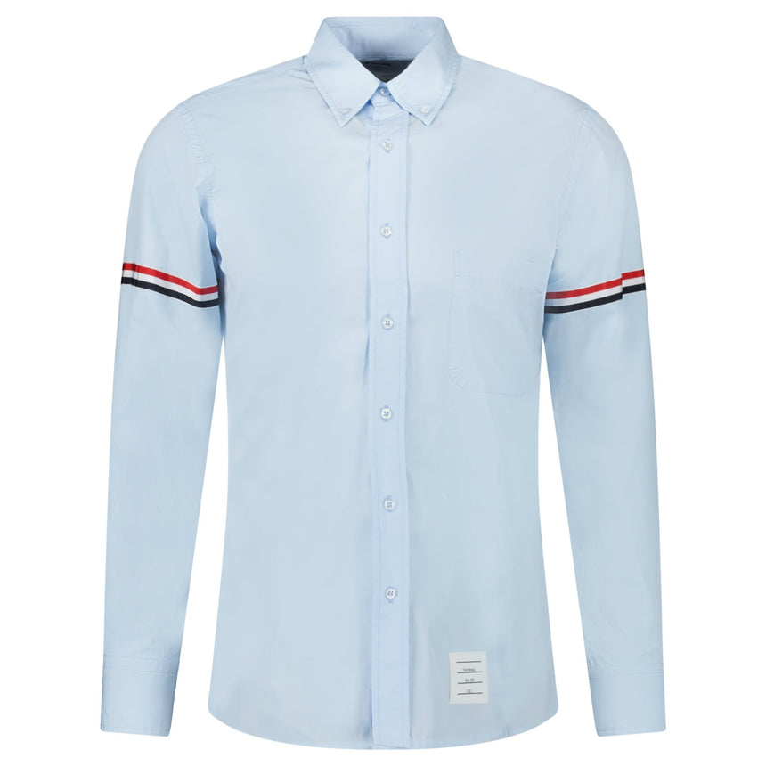 Thom Browne RWB Stripe Long - Sleeve Shirt in Light Blue (Pre - Loved) - Boinclo - Outlet Sale Under Retail