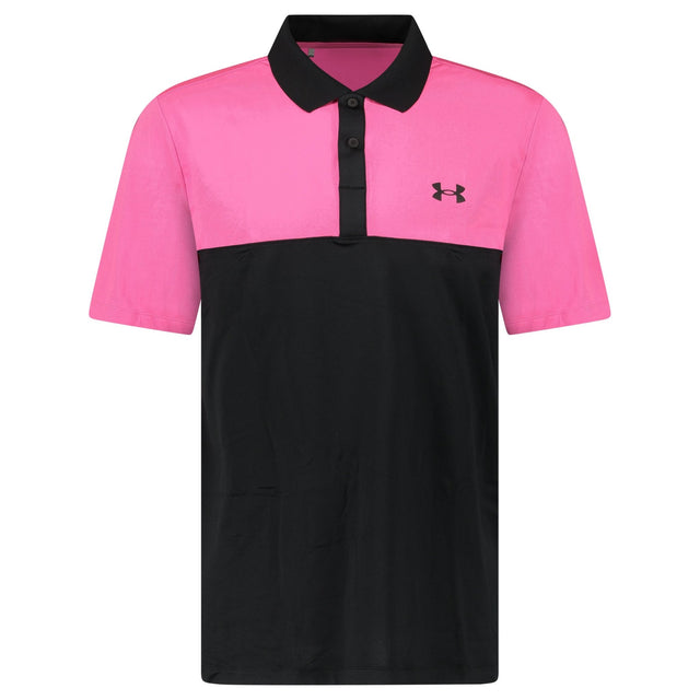 Under Armour Performance Golf Block Stripe Polo Black/Pink - Boinclo - Outlet Sale Under Retail