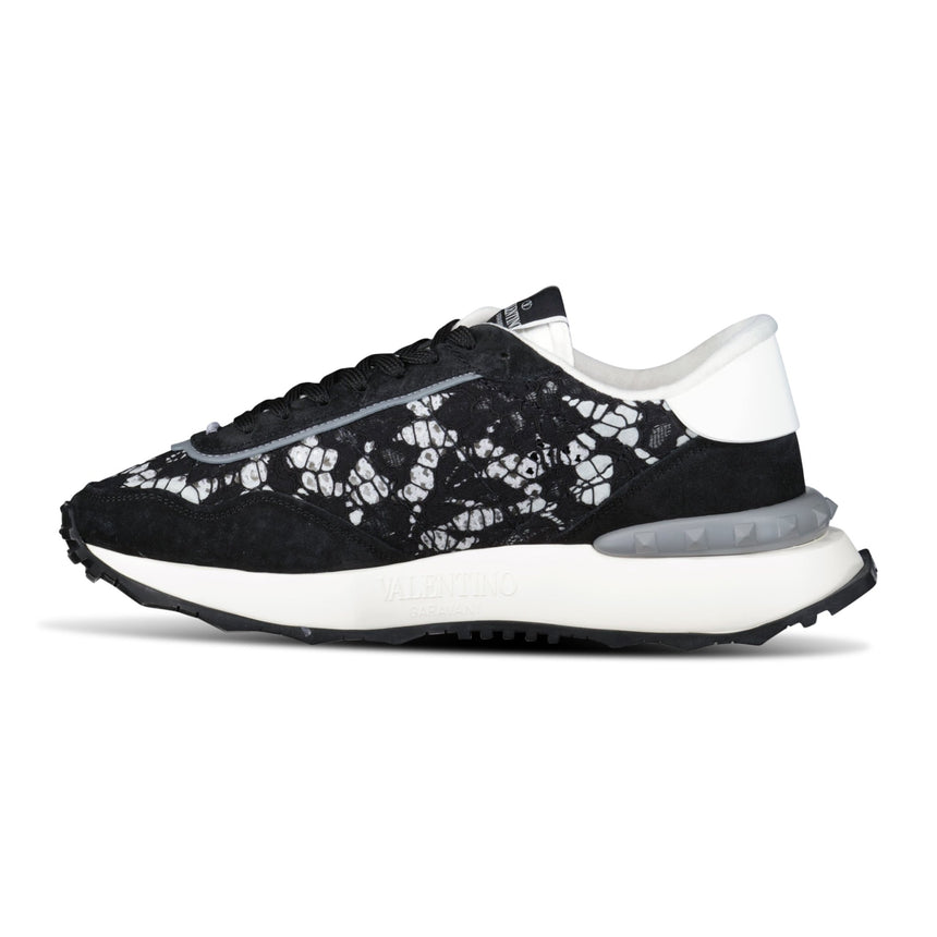 Valentino Garavani Mesh Lace Runner Trainers Black & White - Boinclo - Outlet Sale Under Retail