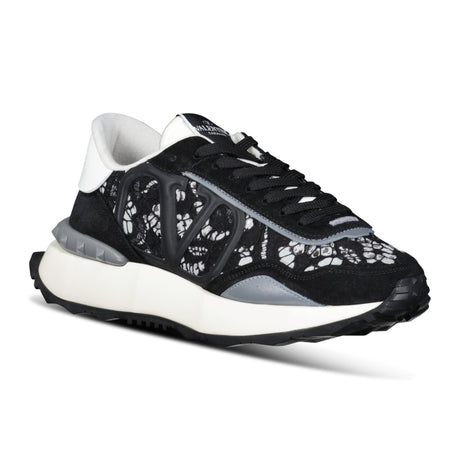 Valentino Garavani Mesh Lace Runner Trainers Black & White - Boinclo - Outlet Sale Under Retail