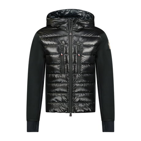 Moncler Grenoble 'Maglia Cardigan' Tricolour Band Hooded Jacket Black - Boinclo ltd - Outlet Sale Under Retail