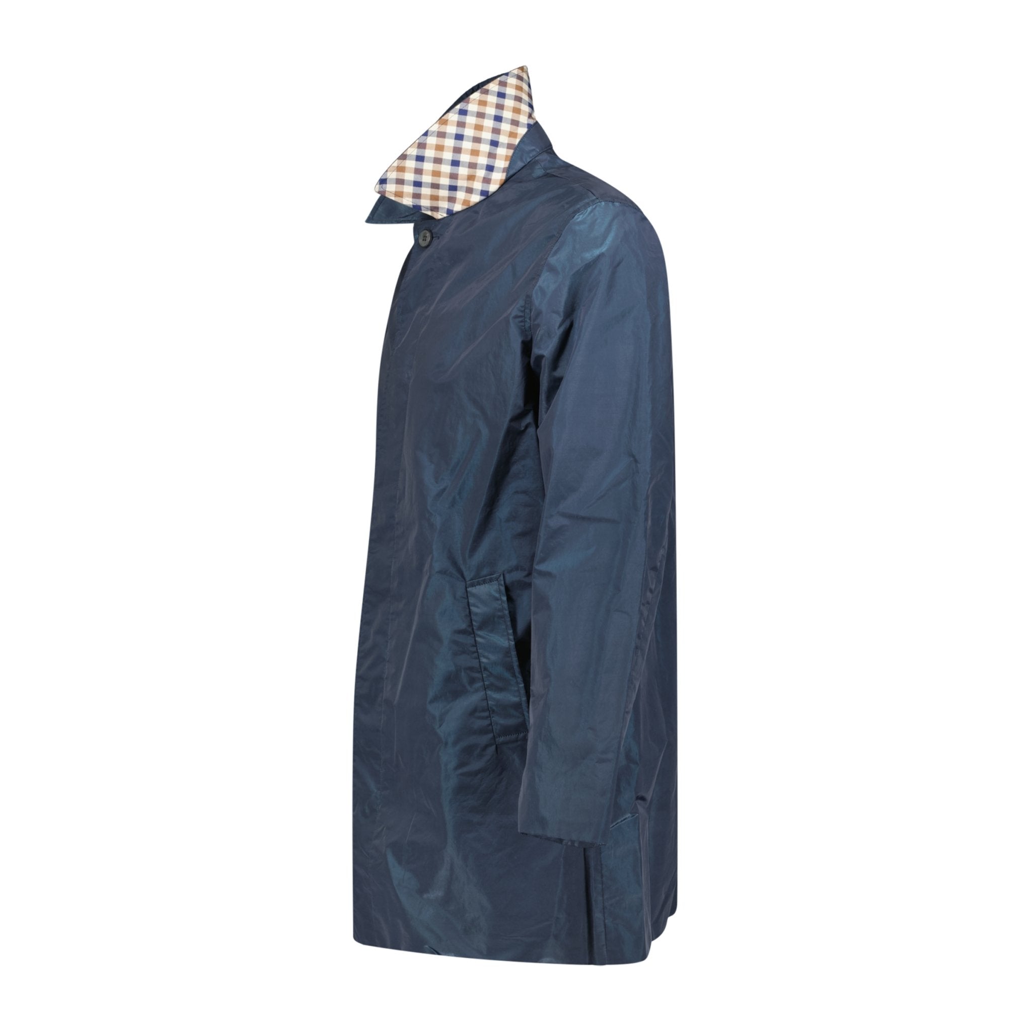 Aquascutum Ryecroft Trench Coat Navy Shimmer Boinclo ltd