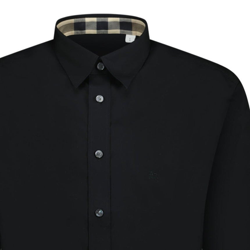 Burberry Classic Check Neck Cambridge Shirt Black - Boinclo ltd - Outlet Sale Under Retail