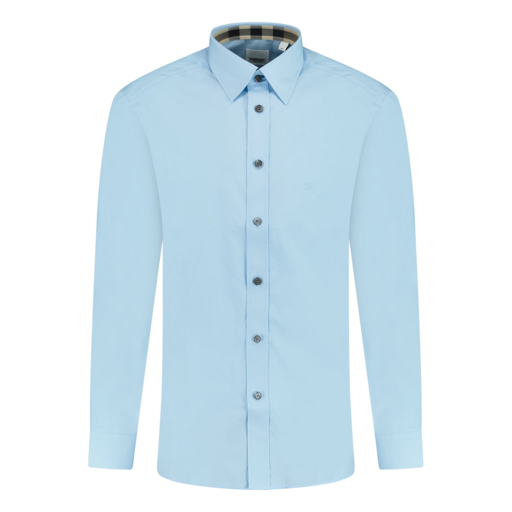 Burberry Classic Check Neck Cambridge Shirt Light Blue - Boinclo ltd - Outlet Sale Under Retail