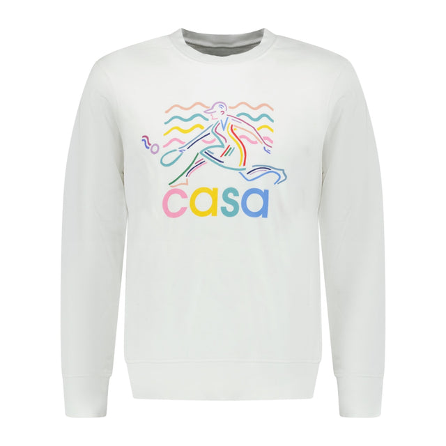 Casablanca 'Beach Tennis' Print Sweatshirt White - Boinclo ltd - Outlet Sale Under Retail