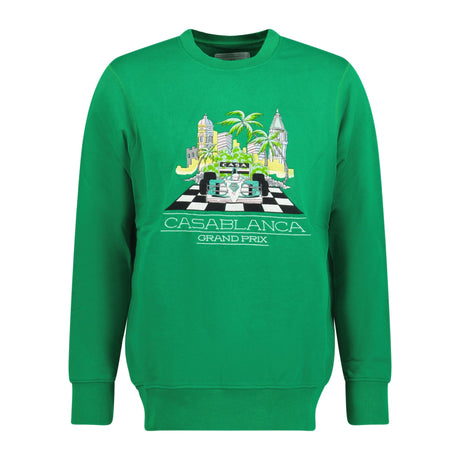 Casablanca 'FINISH LINE' Stitched Print Sweatshirt Green - Boinclo ltd - Outlet Sale Under Retail