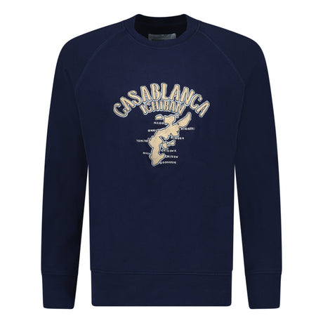 CASABLANCA NAVY CREW NECK SWEATSHIRT - Boinclo ltd - Outlet Sale Under Retail