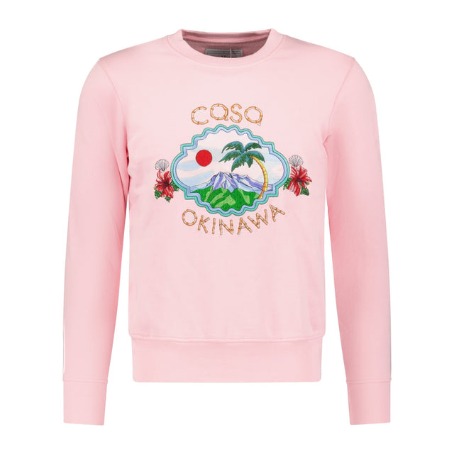 (Womens) Casablanca 'Okinawa' Embodied Graphic Sweatshirt Pink - Boinclo ltd - Outlet Sale Under Retail