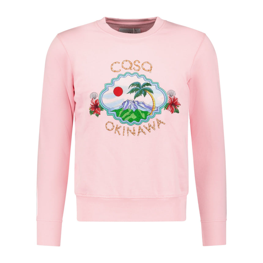 (Womens) Casablanca 'Okinawa' Embodied Graphic Sweatshirt Pink - Boinclo ltd - Outlet Sale Under Retail