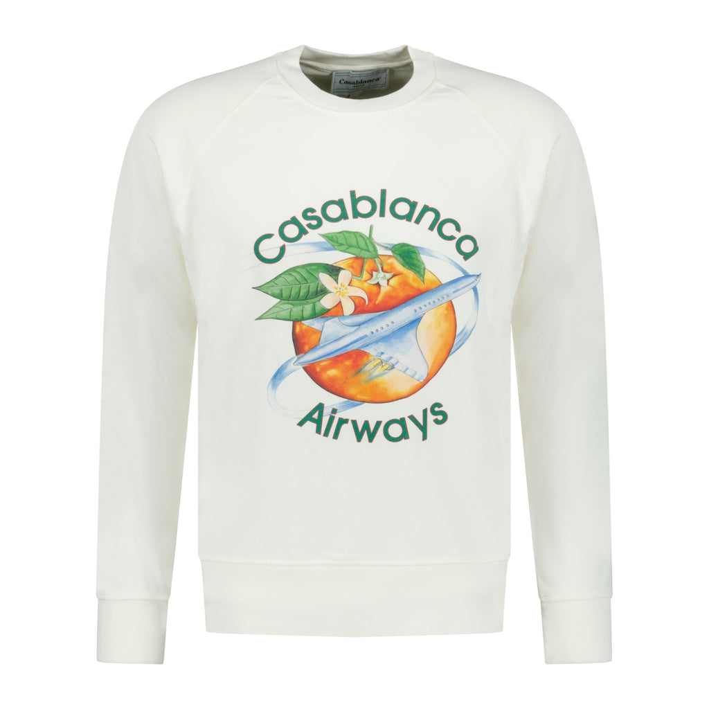 Casablanca Orbite Autour De L'orange Raglan Sweatshirt White - Boinclo ltd - Outlet Sale Under Retail