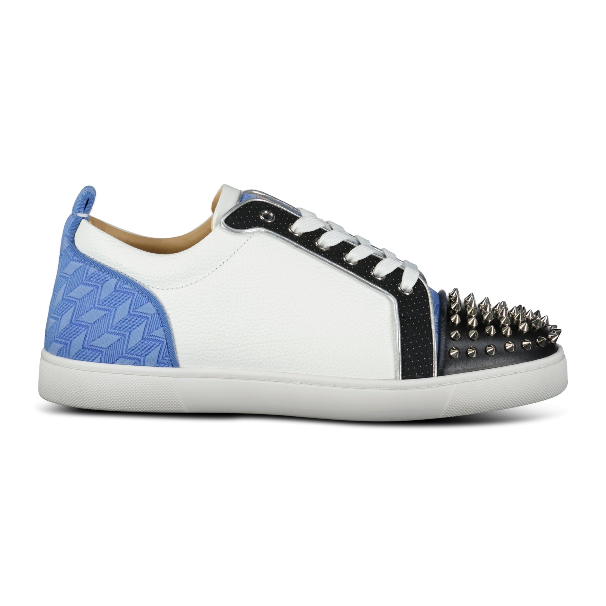 CHRISTIAN LOUBOUTIN: Louis Junior Spikes leather sneakers - White