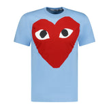 Comme Des Garcons Big Print Heart T-Shirt Blue - Boinclo ltd - Outlet Sale Under Retail